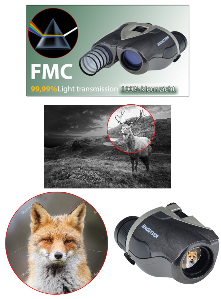 MacGyver Verrekijker 8-25 x 25 vergroting Compact Zoom – Hoogwaardig – Waterbestendig – Natuur en Reis - Afbeelding 7