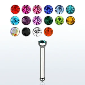Chirurgisch staal nose bone met kristal