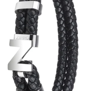 Zippo Steel Braided Leather Armband "Z"