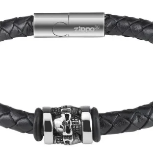 Zippo Three Charms Leather Bracelet armband